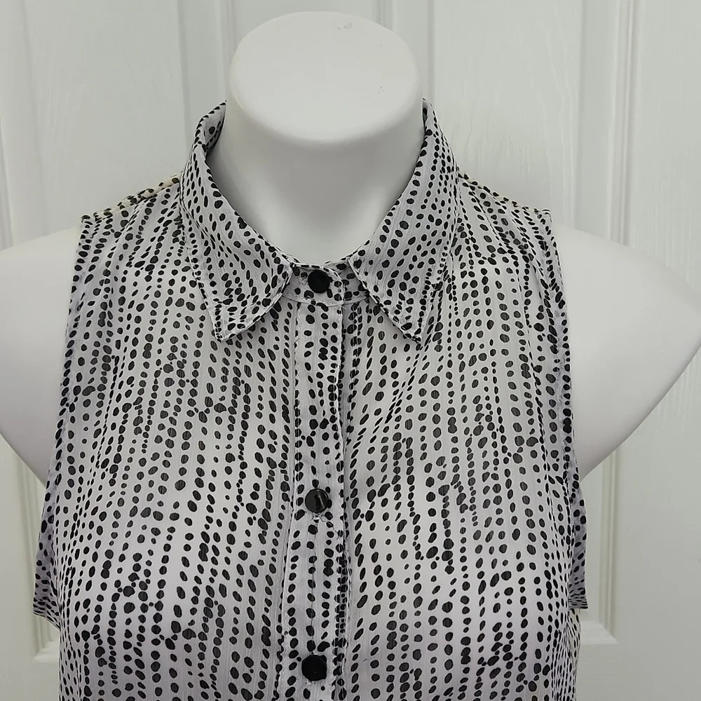 BCX Black, White, & Yellow Sheer Top - Picture 3 of 13